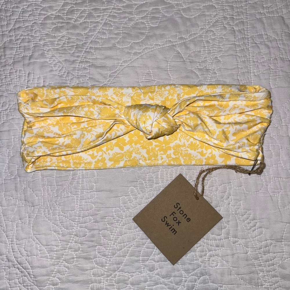 Stone Fox Swim Yellow Floral Bandeau Top